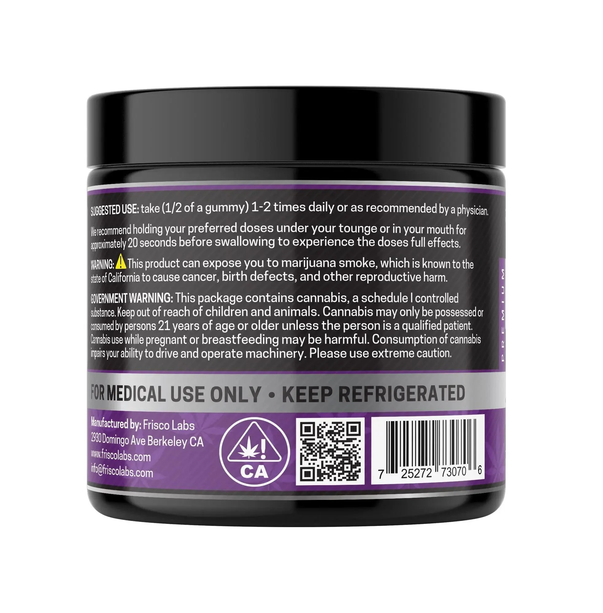 CBD+THC Gummies, Grape - 1000mg | 25 Pcs Gummies - Image 3
