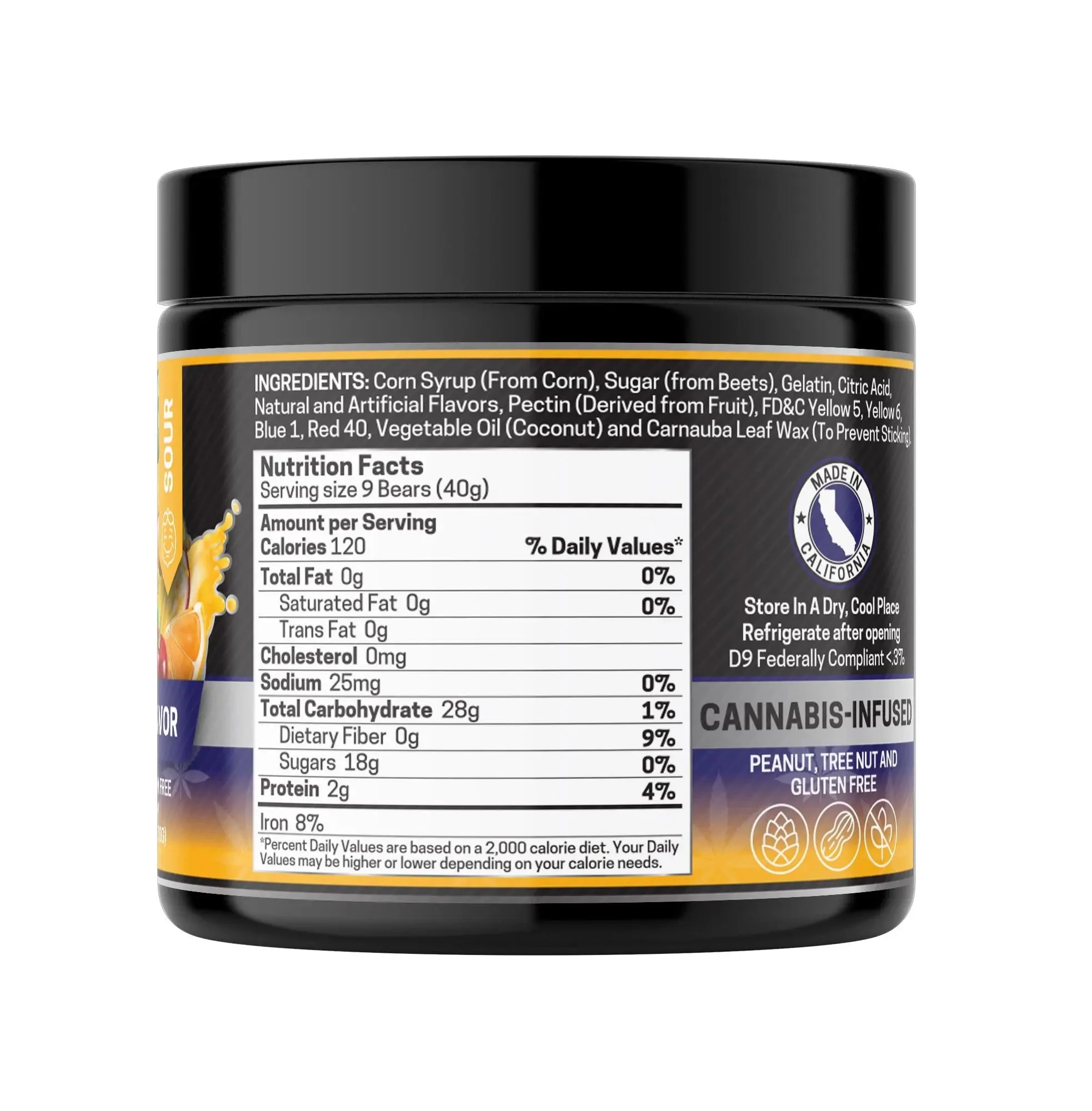 CBD+THC Gummies, Mix Flavor Sour- 1000mg | 25 Pcs Gummies - Image 4