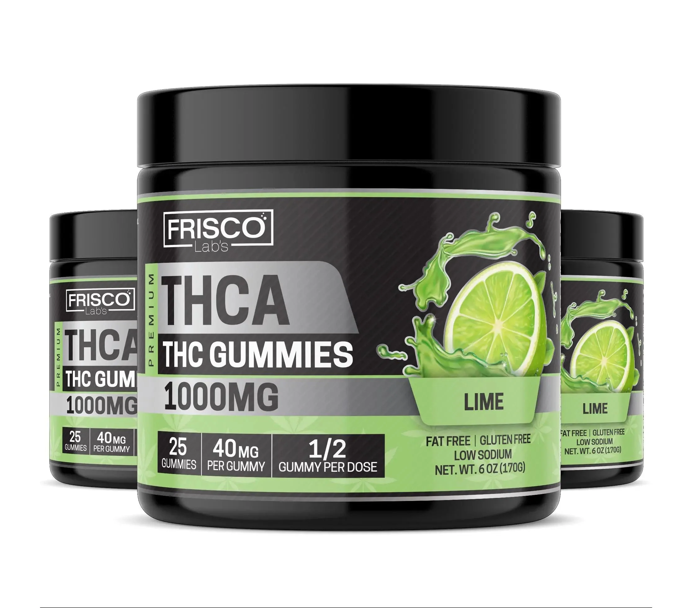 THCA Gummies, Lime - 1000mg | 25 Pcs Gummies