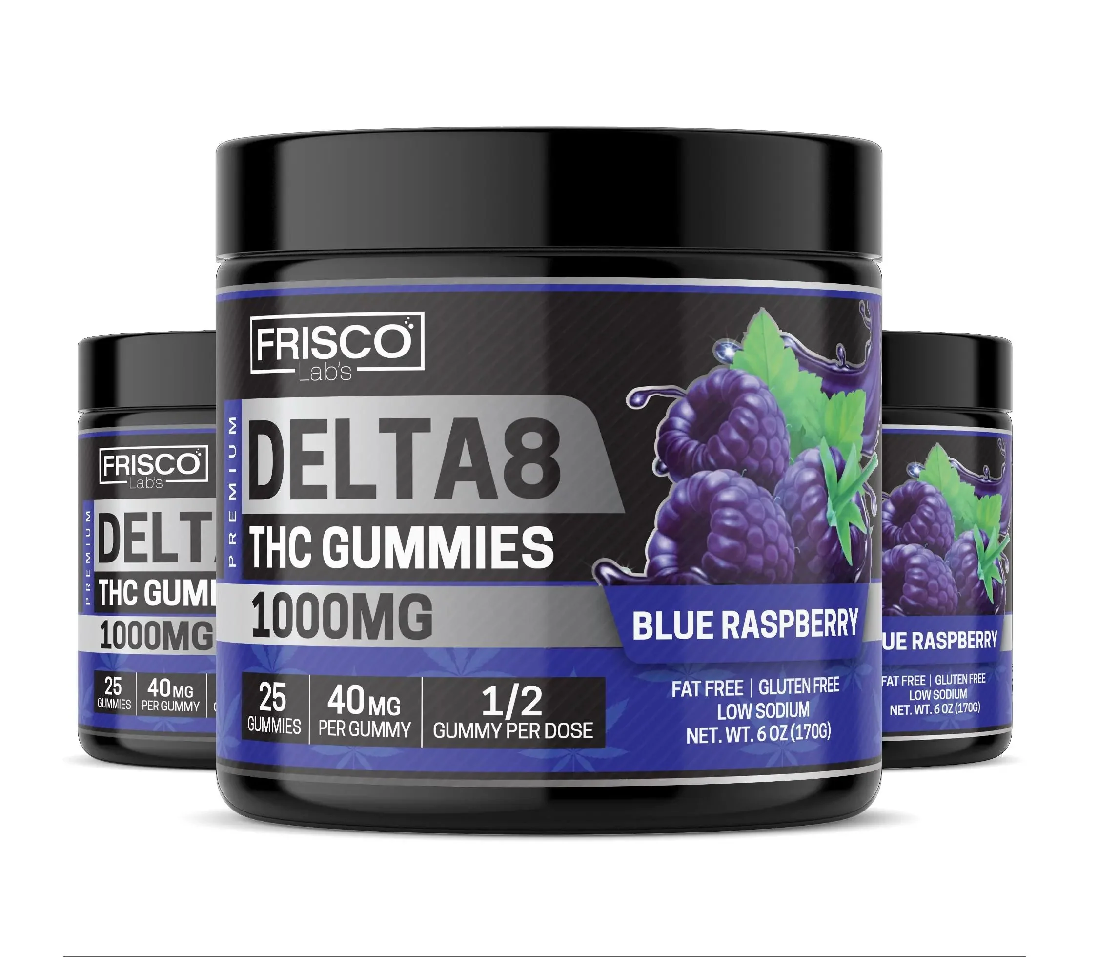 Delta 8 Gummies, Blue Raspberry - 1000mg | 25 Pcs Gummies