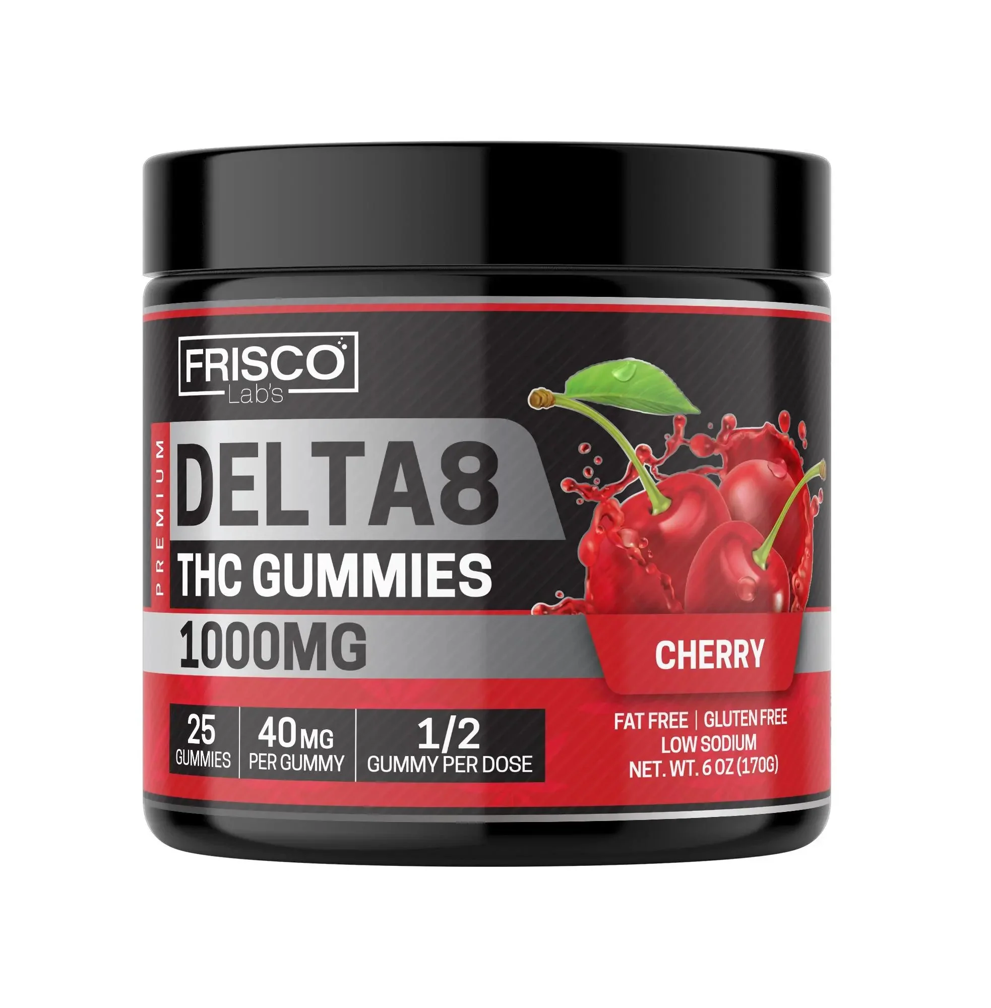 Delta 8 Gummies, Cherry - 1000mg | 25 Pcs Gummies - Image 2