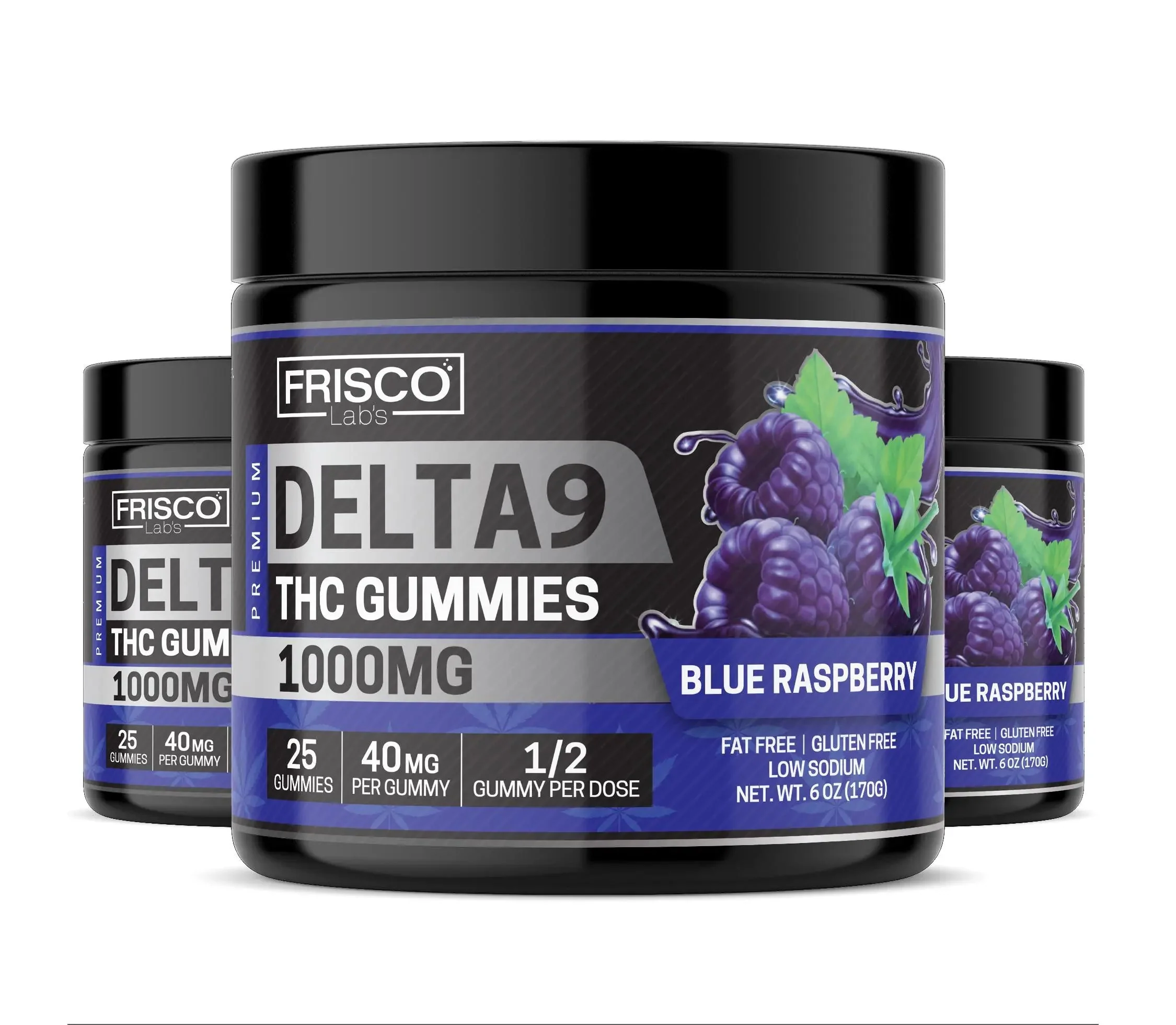 Delta 9 Gummies, Blue Raspberry - 1000mg | 25 Pcs Gummies