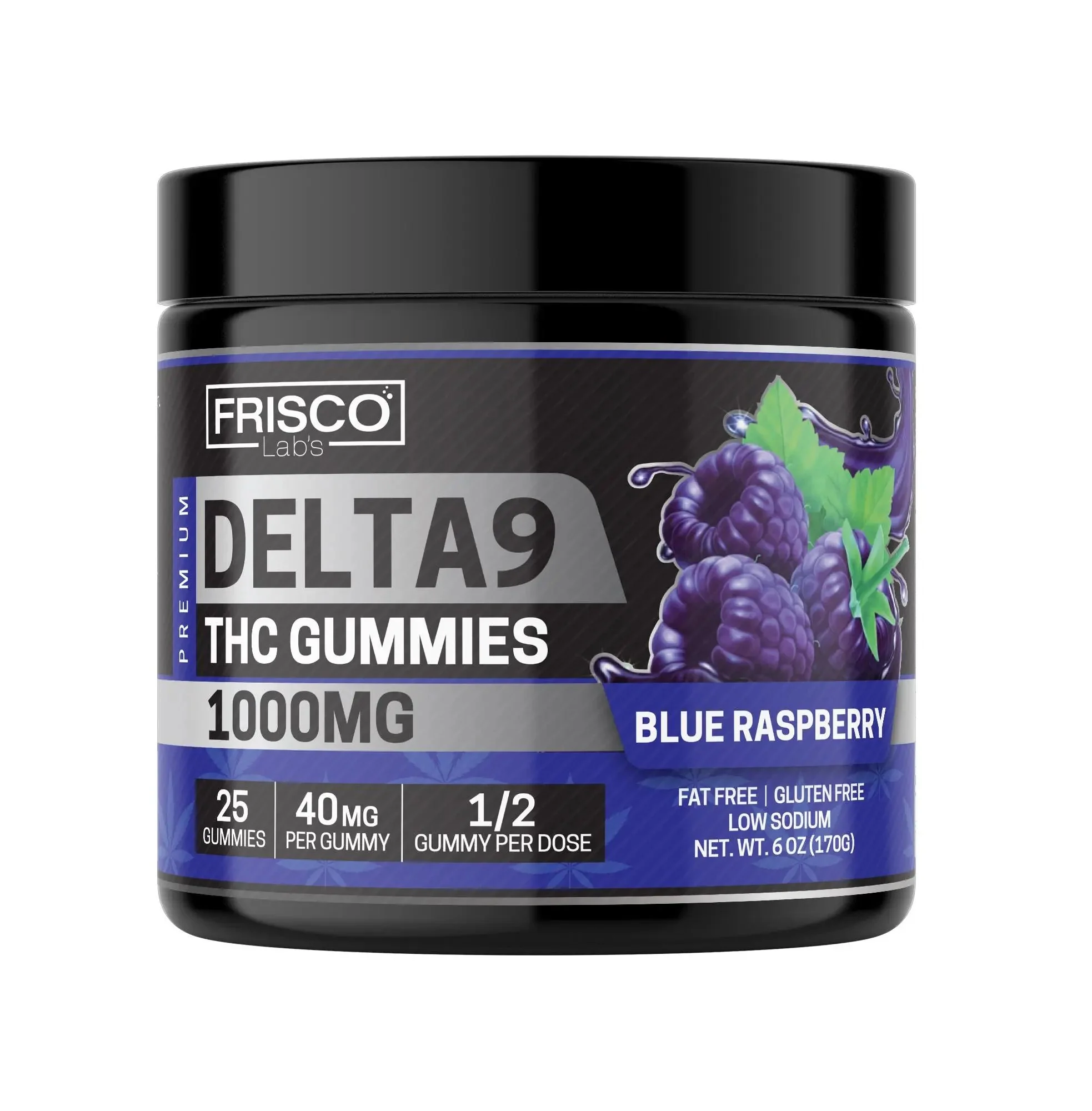 Delta 9 Gummies, Blue Raspberry - 1000mg | 25 Pcs Gummies - Image 2