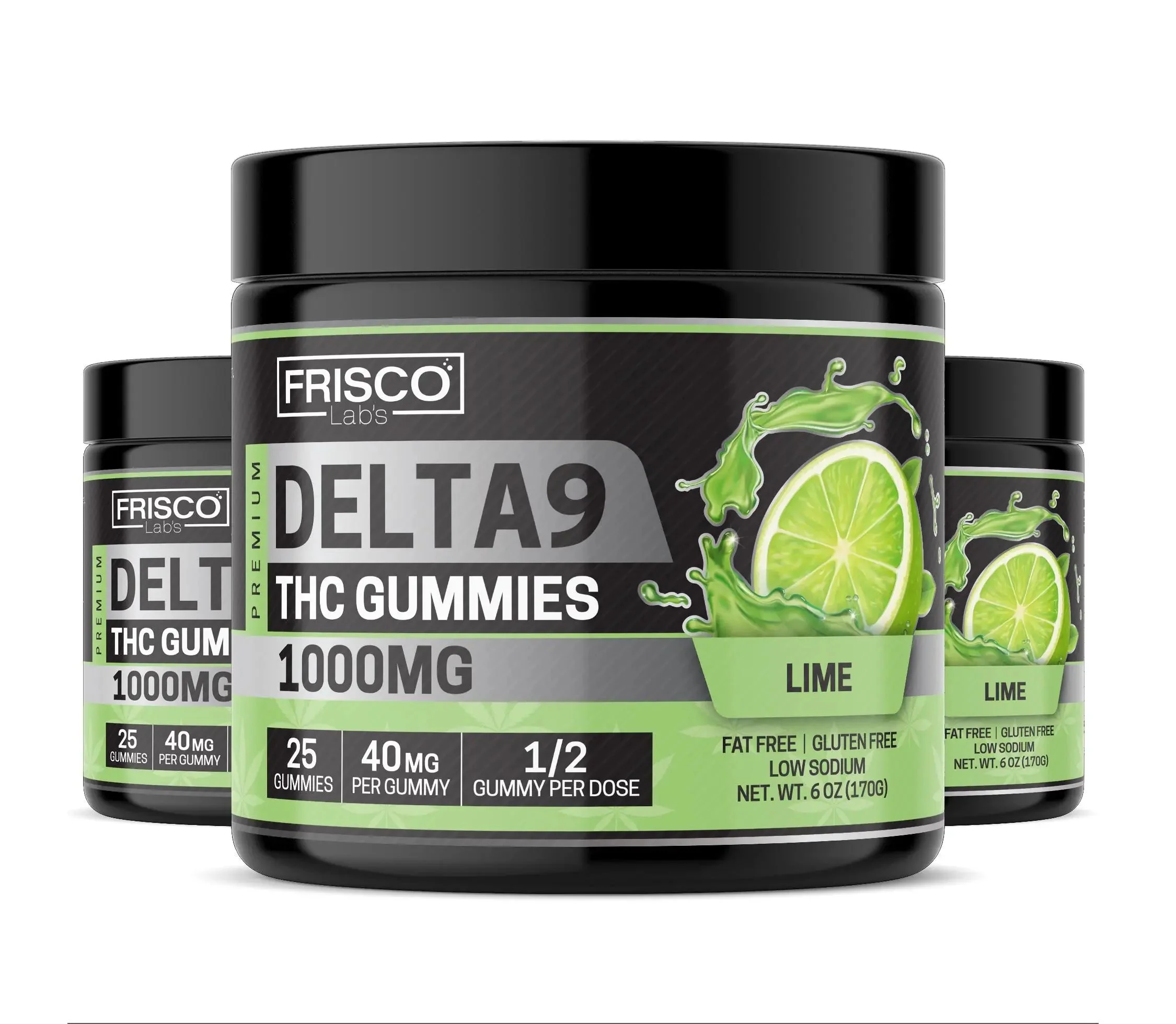 Delta 9 Gummies, Lime - 1000mg | 25 Pcs Gummies