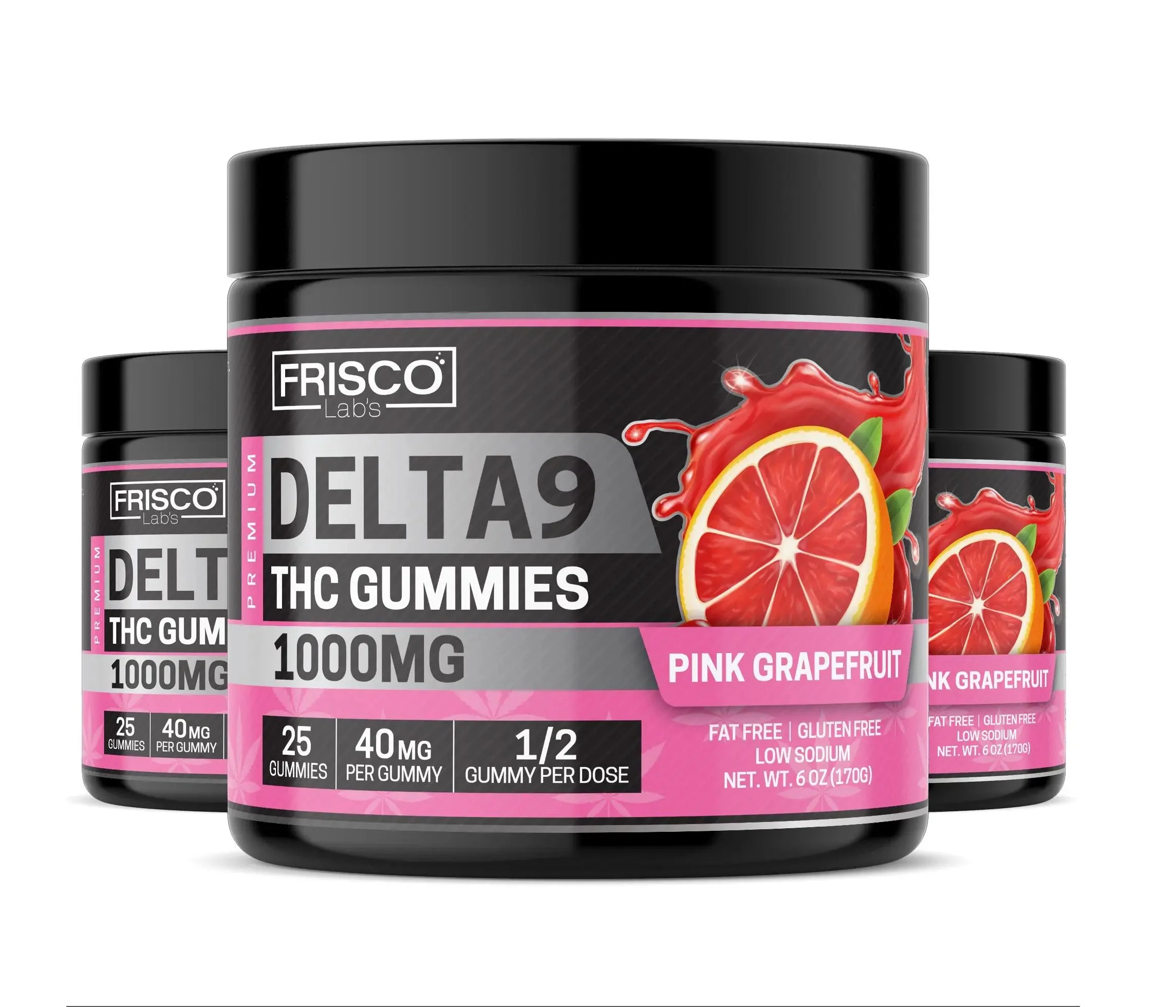 Delta 9 Gummies, Pink Grapefruit - 1000mg | 25 Pcs Gummies