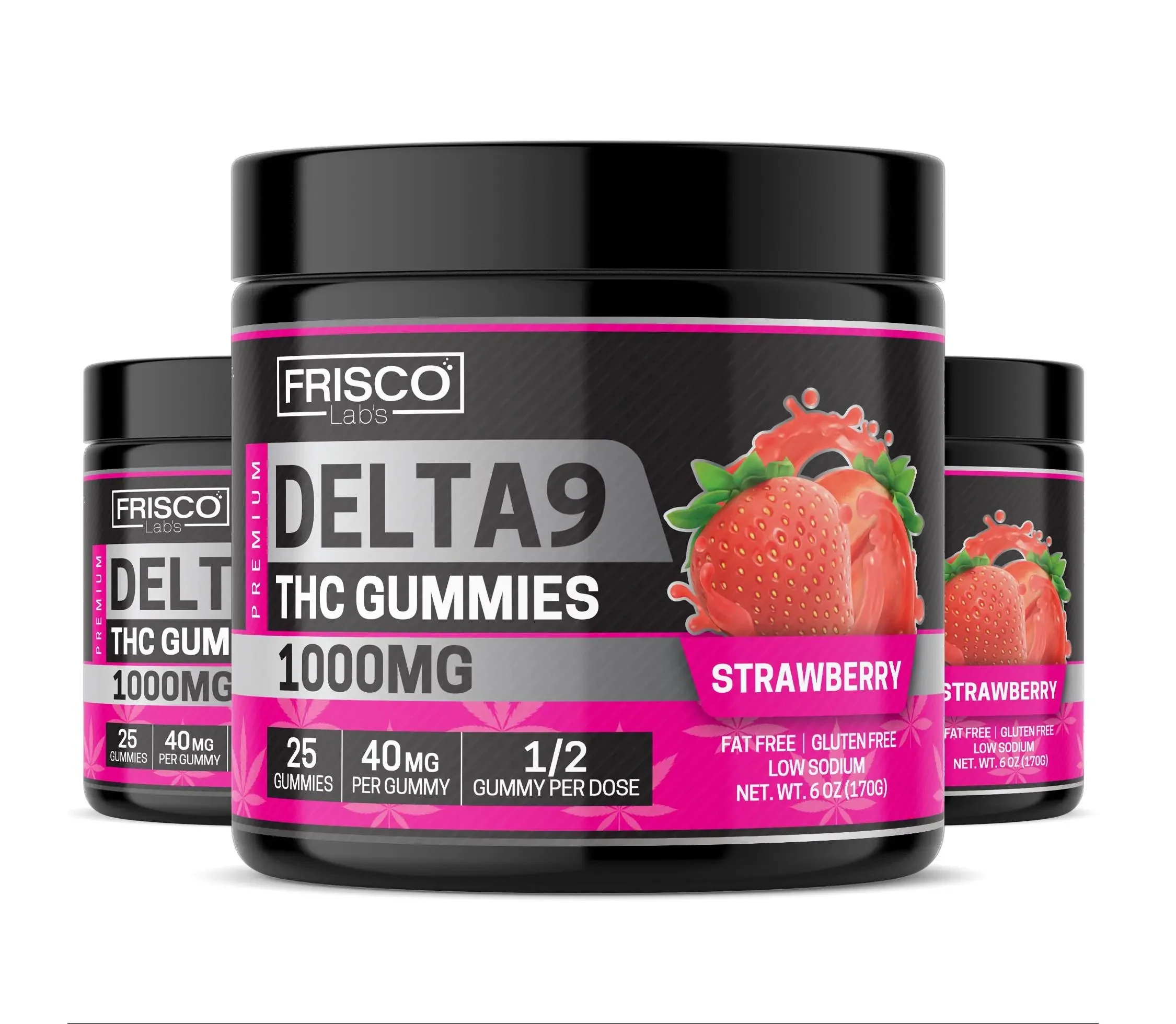 Delta 9 Gummies, Strawberry - 1000mg | 25 Pcs Gummies