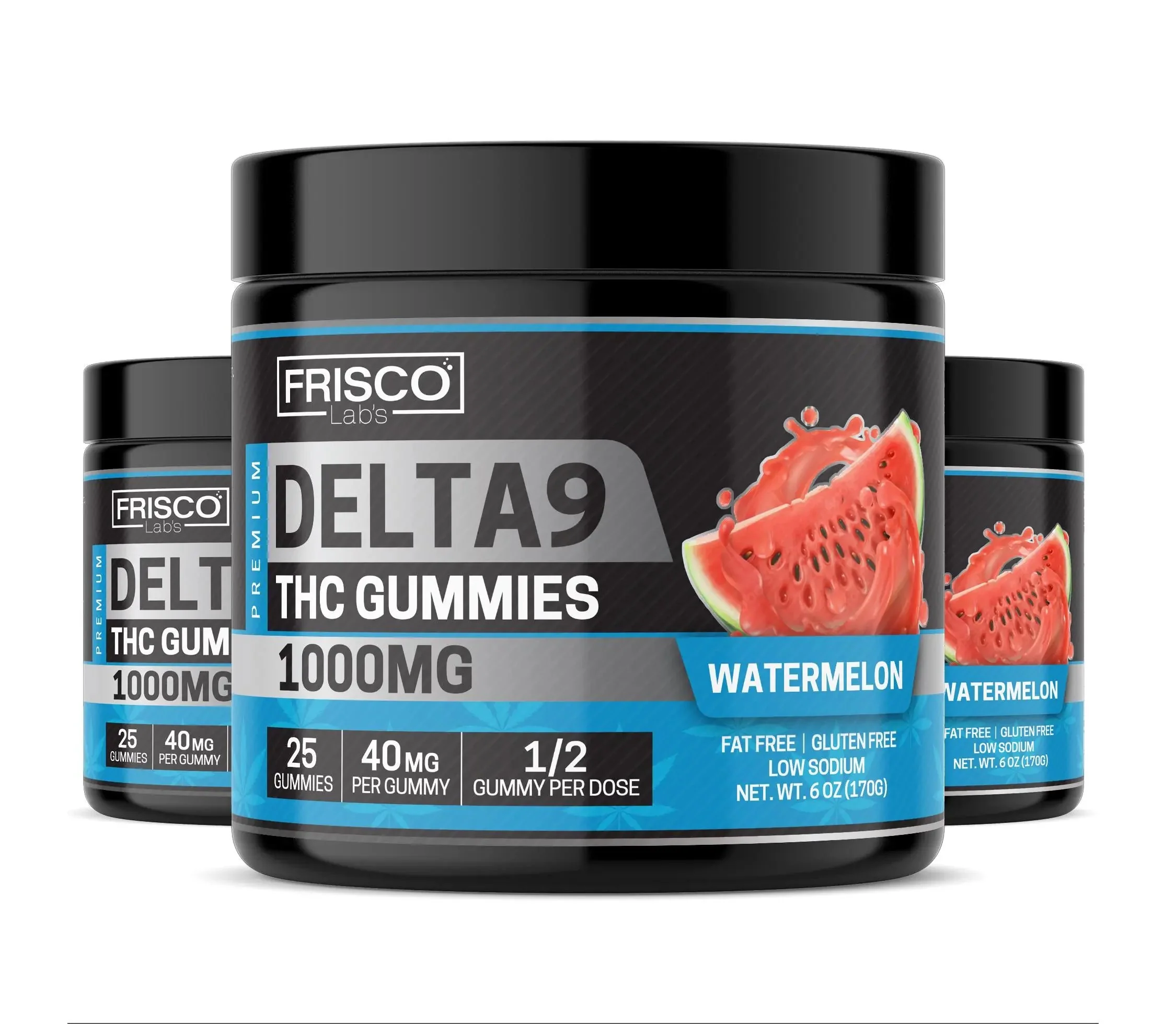 Delta 9 Gummies, Watermelon - 1000mg | 25 Pcs Gummies
