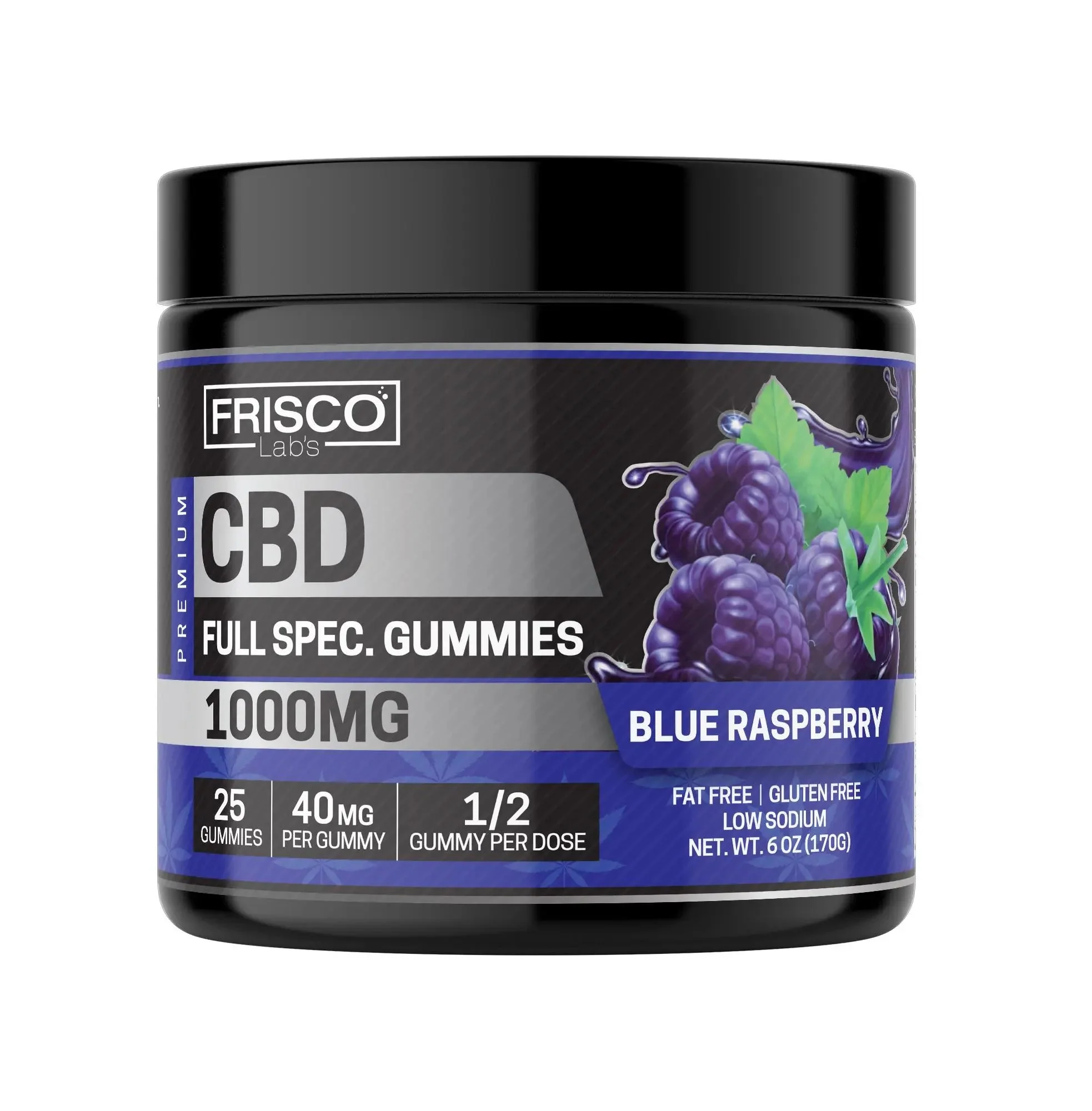 Full Spec. CBD Gummies, Blue Raspberry - 1000mg | 25 Pcs Gummies - Image 2