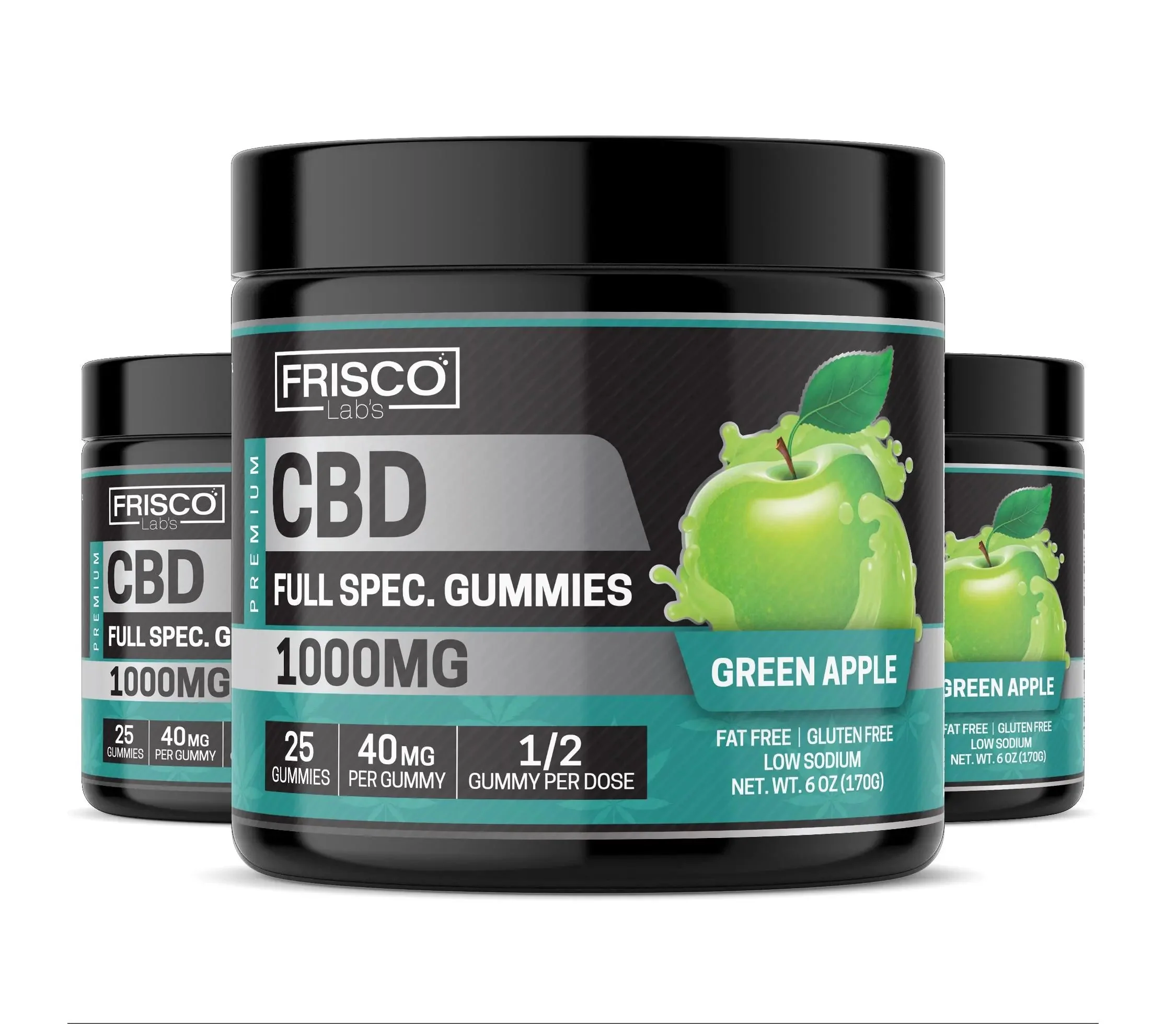 Full Spec. CBD Gummies, Green Apple - 1000mg | 25 Pcs Gummies