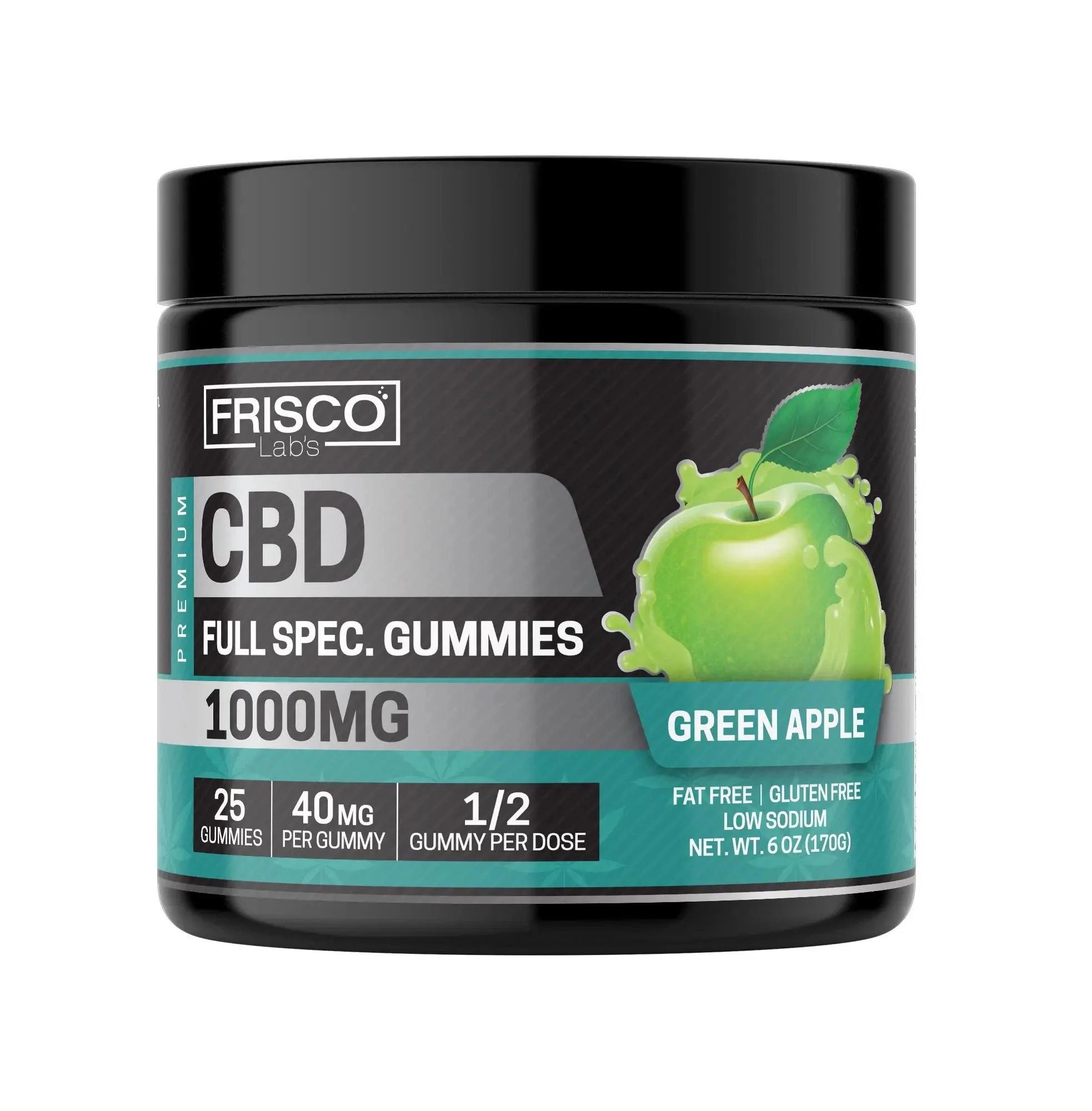 Full Spec. CBD Gummies, Green Apple - 1000mg | 25 Pcs Gummies - Image 2