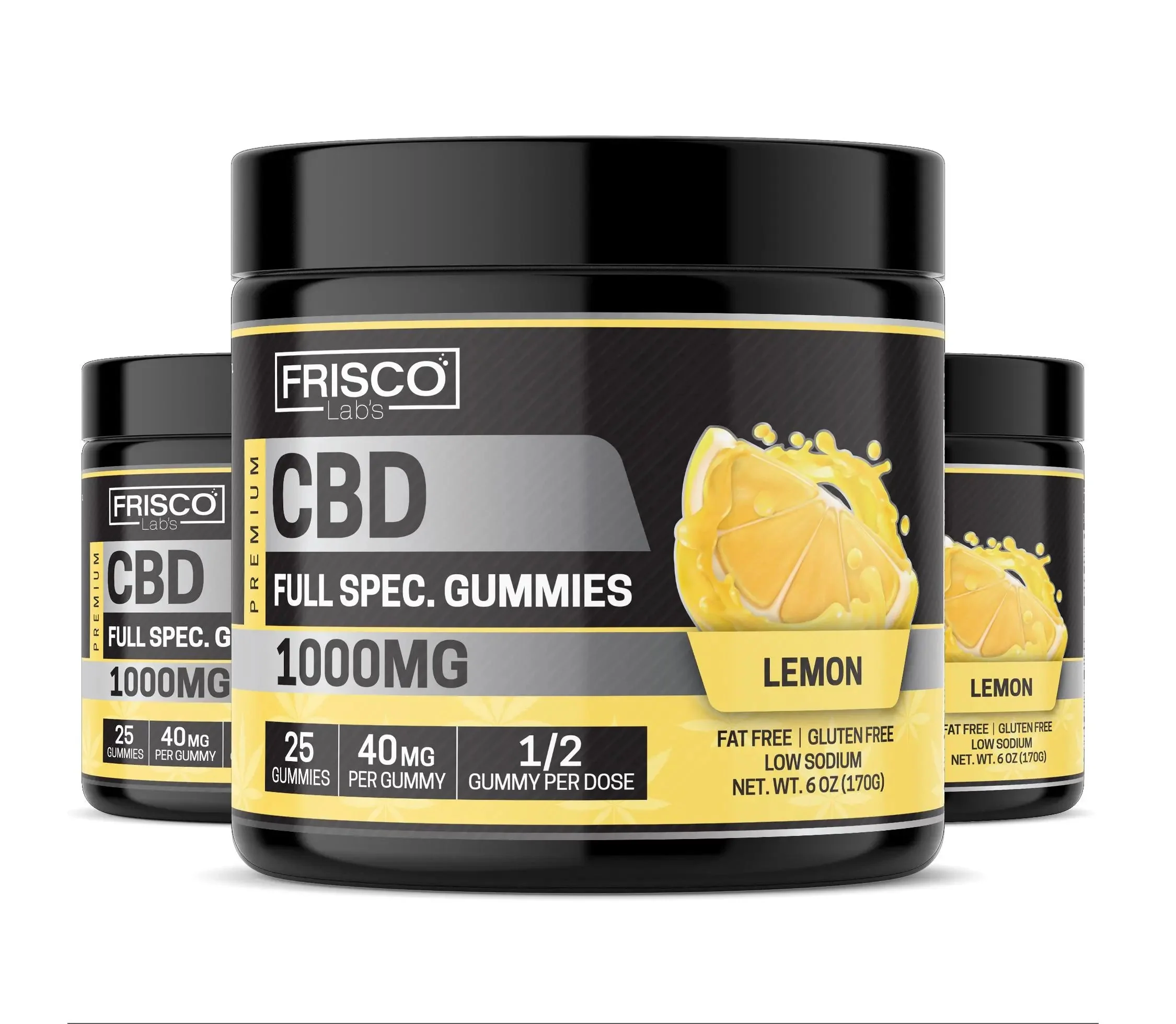 Full Spec. CBD Gummies, Lemon - 1000mg | 25 Pcs Gummies