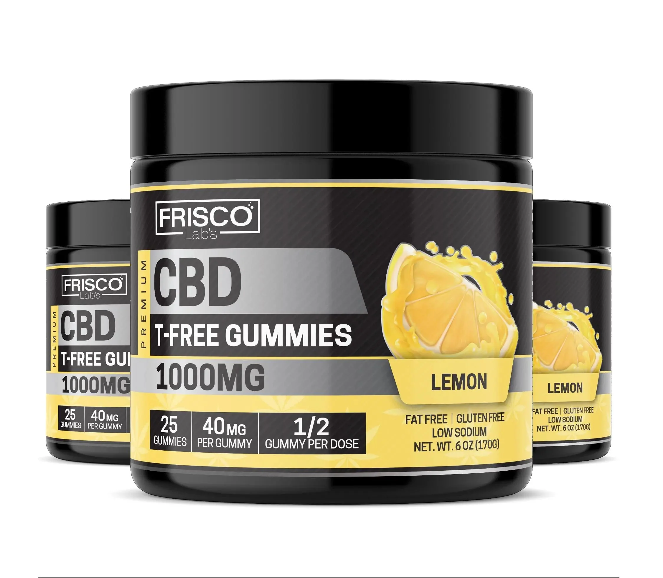 T-Free CBD Gummies, Lemon - 1000mg | 25 Pcs Gummies