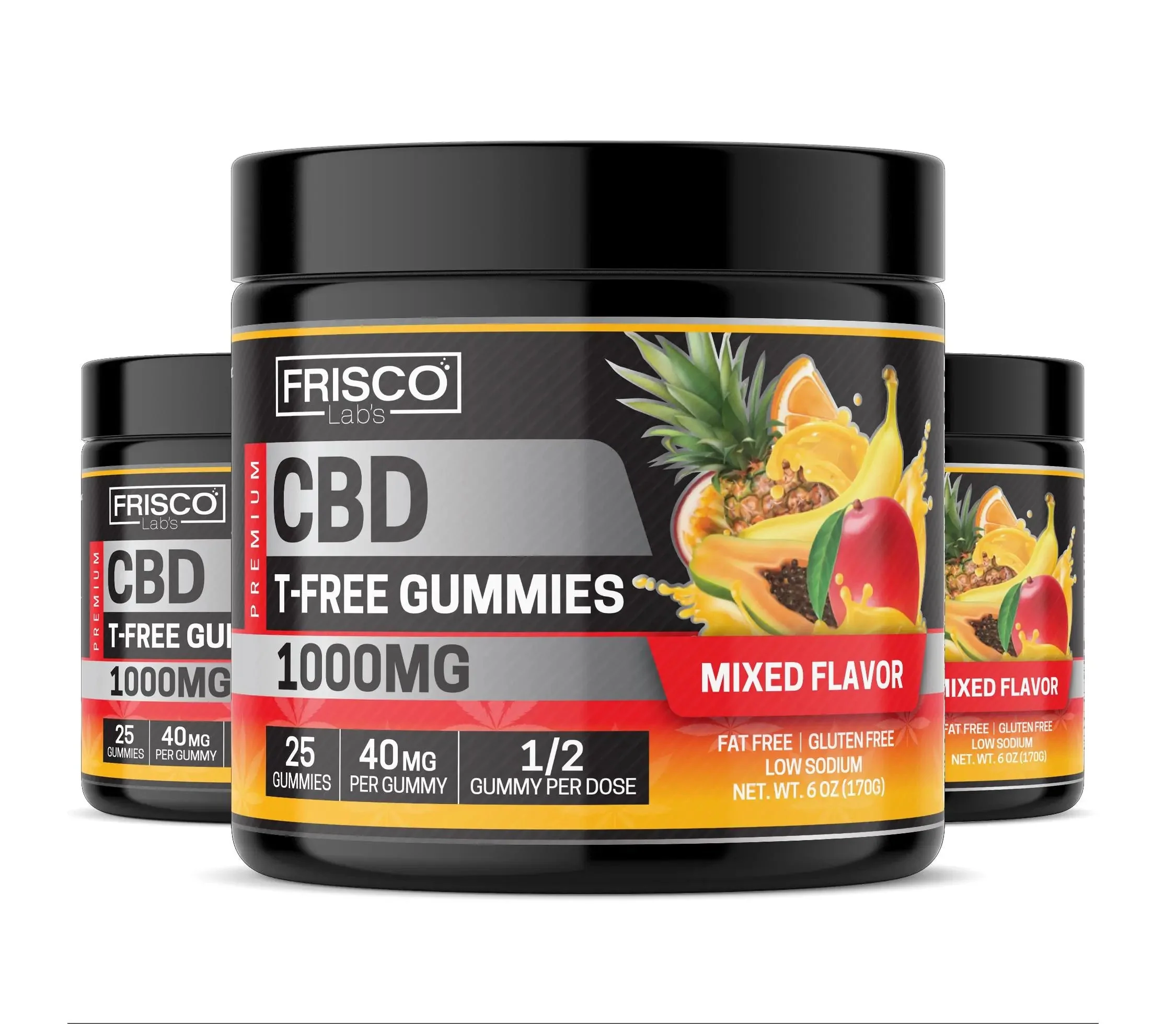 T-Free CBD Gummies, Mix Flavor - 1000mg | 25 Pcs Gummies
