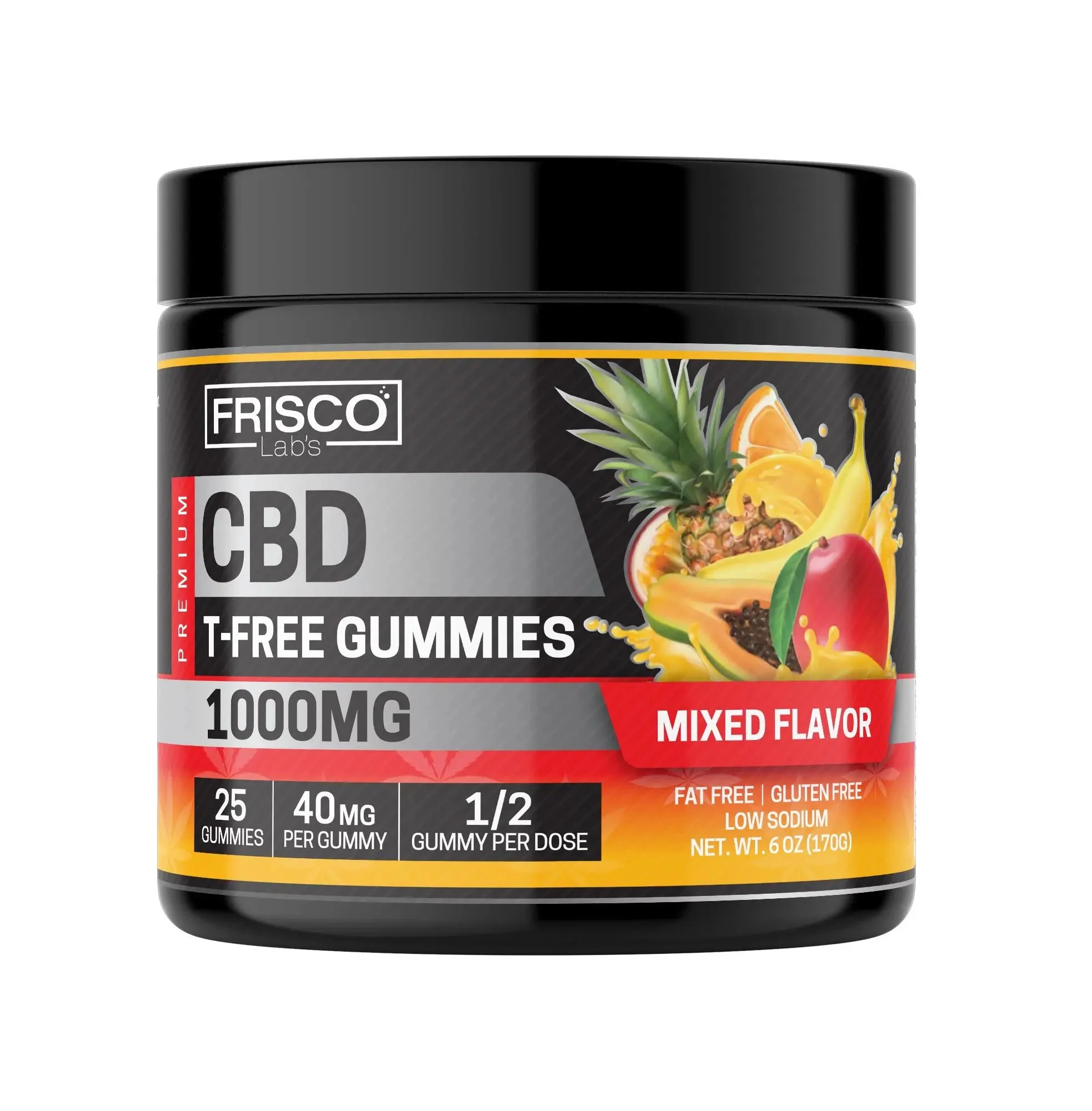 T-Free CBD Gummies, Mix Flavor - 1000mg | 25 Pcs Gummies - Image 2
