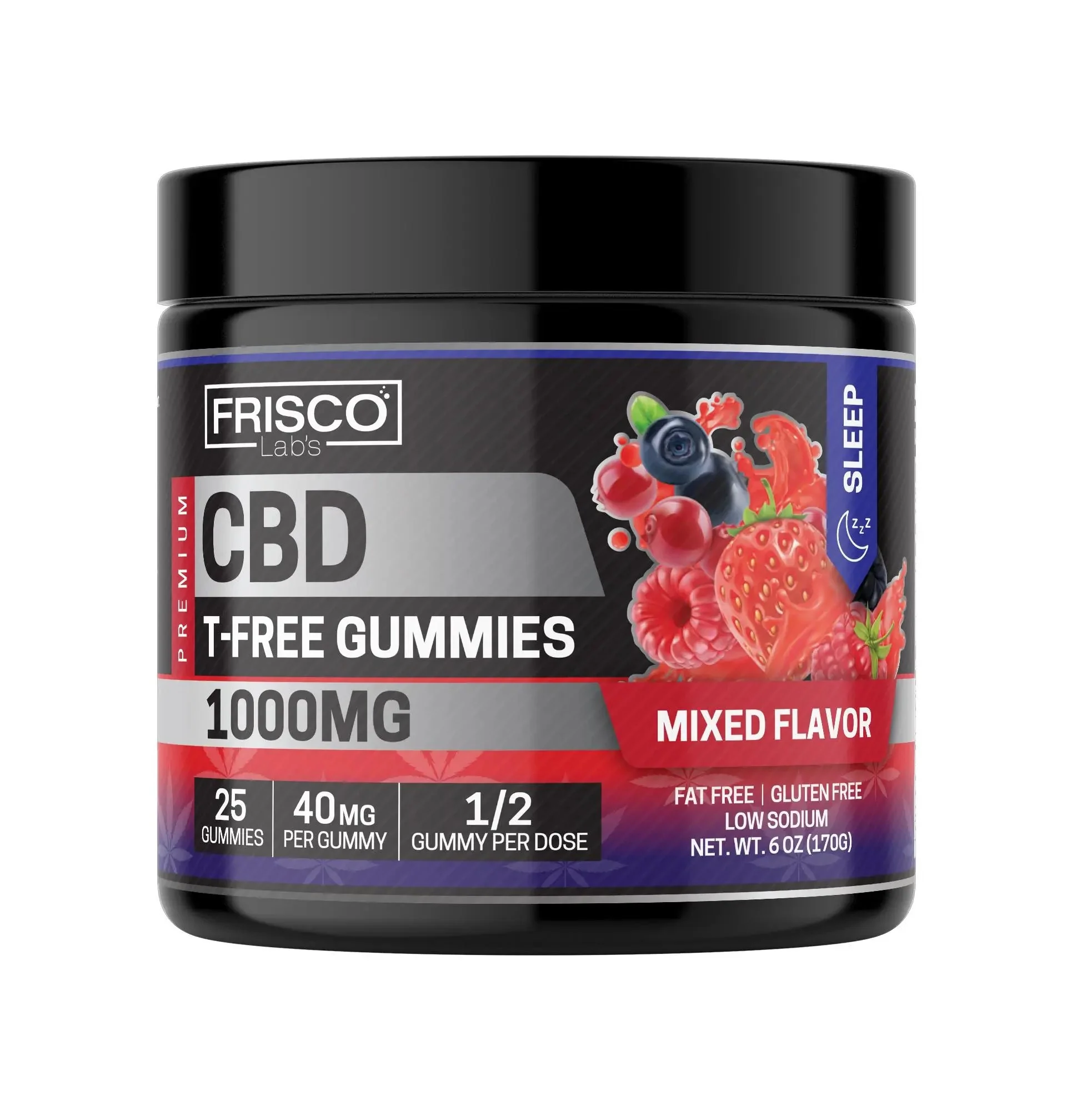 T-Free CBD Gummies, Mix Flavor Sleep - 1000mg | 25 Pcs Gummies - Image 2