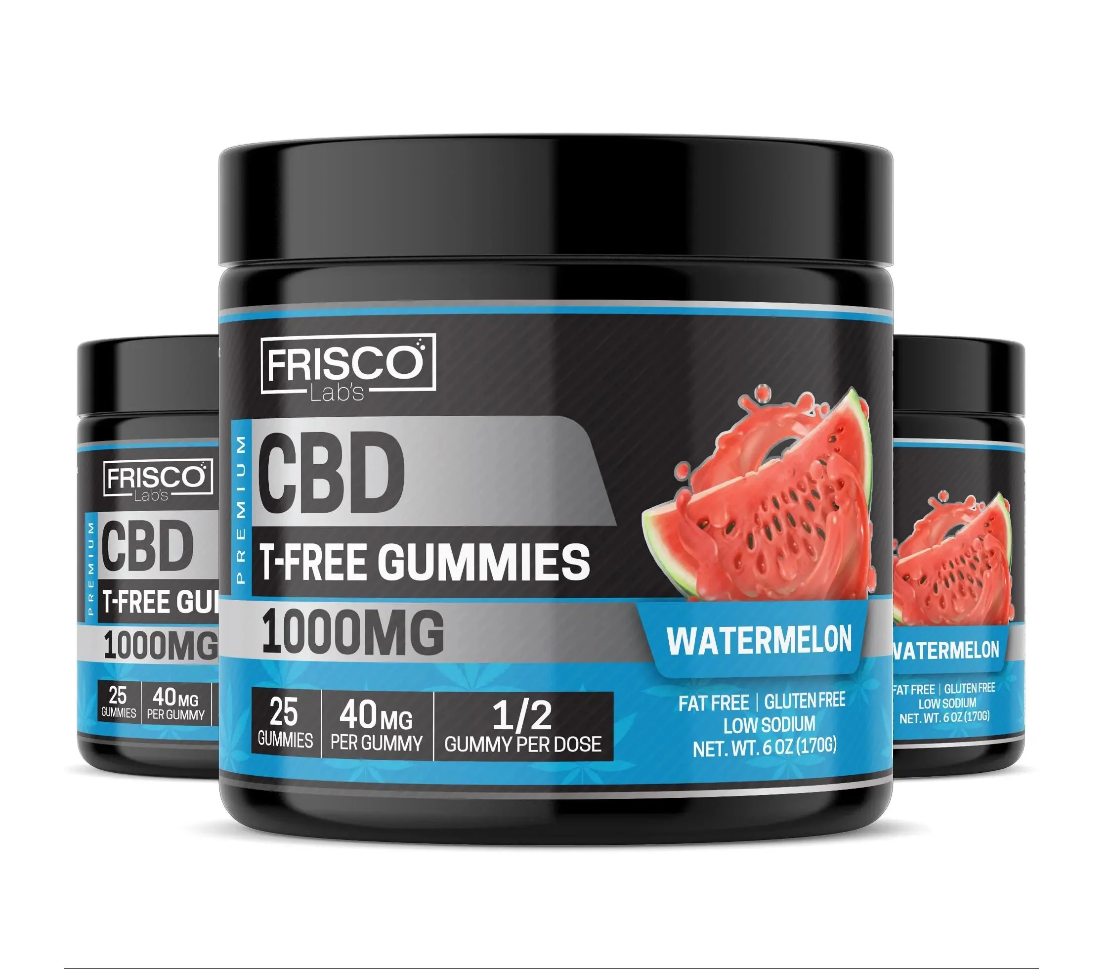 T-Free CBD Gummies, Watermelon - 1000mg | 25 Pcs Gummies