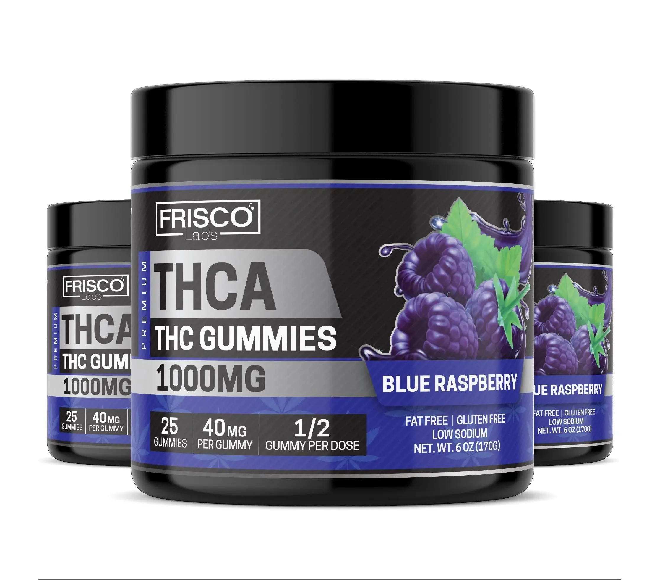 THCA Gummies, Blue Raspberry - 1000mg | 25 Pcs Gummies