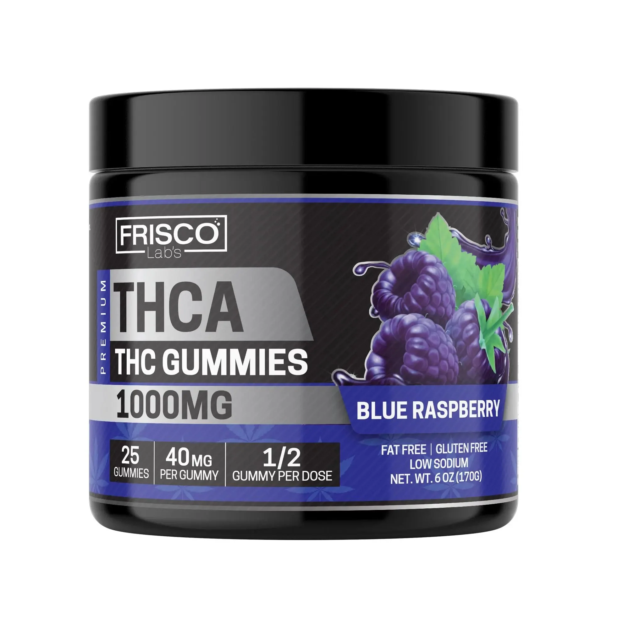 THCA Gummies, Blue Raspberry - 1000mg | 25 Pcs Gummies - Image 2