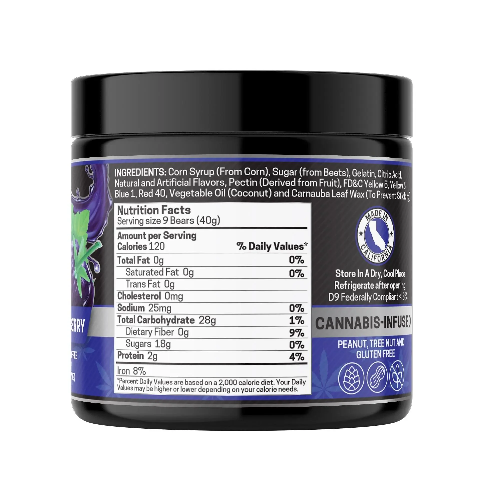 THCA Gummies, Blue Raspberry - 1000mg | 25 Pcs Gummies - Image 4