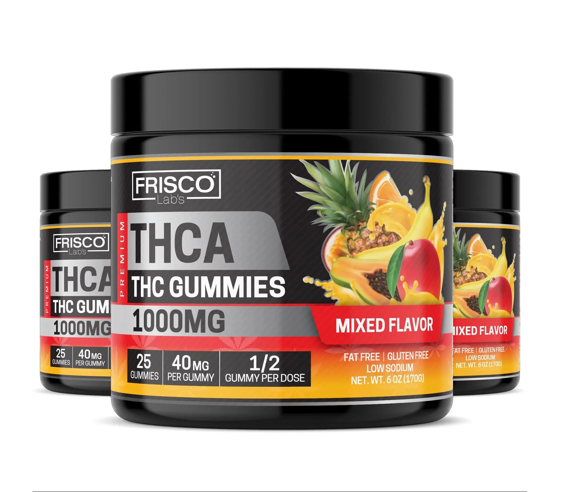 THCA Gummies, Mix Flavor - 1000mg | 25 Pcs Gummies