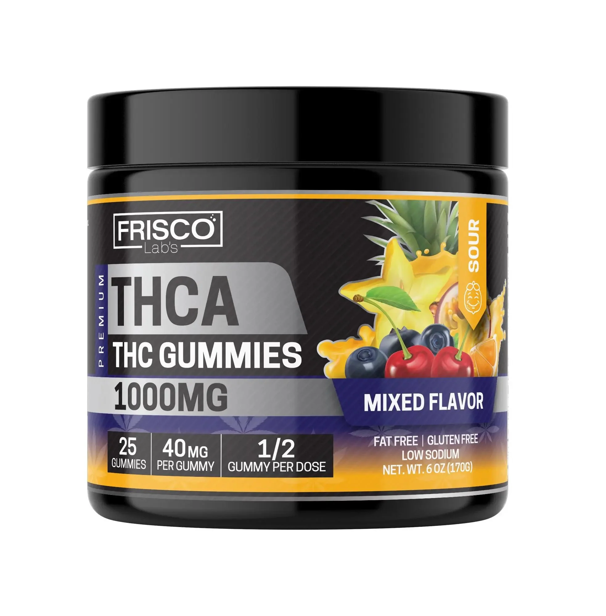 THCA Gummies, Mix Flavor Sour- 1000mg | 25 Pcs Gummies - Image 2